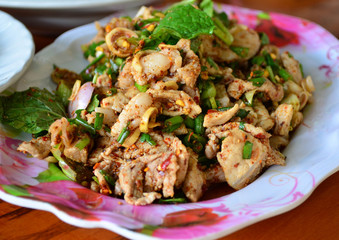 Thai spicy pork salad