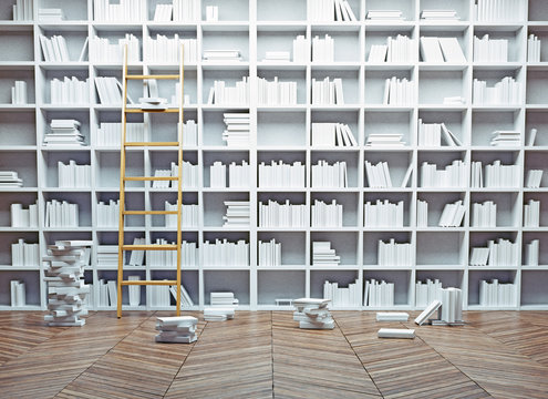  library interior. 3d concept
