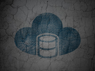 Programming concept: Database With Cloud on grunge wall background