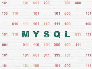 Software concept: MySQL on wall background