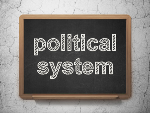 Political concept: Political System on chalkboard background