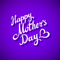Naklejka na ściany i meble purple blank card happy mother day heart