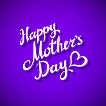 purple blank card happy mother day heart