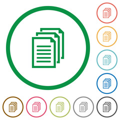 Documents outlined flat icons