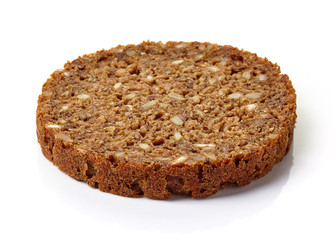 Slice of multi grain bread isolated on white
