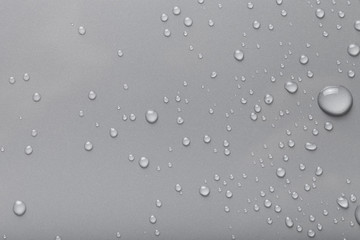 Dops of water on a color background. Gray