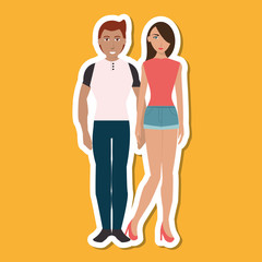 cartoon couple design , people and relationships concepts