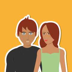 cartoon couple design , people and relationships concepts