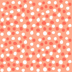 Polka dots peach hand made pattern