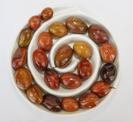 red green olives