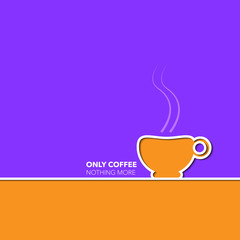 Creative cafe's promotion poster with cup of coffee and beautifu