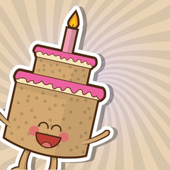 Happy birthday cake design , vector illustration