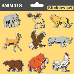 animals stickers set