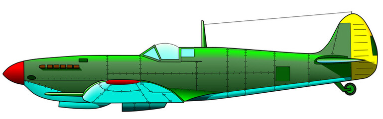 Старый военный самолет на белом фоне