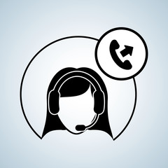 Illustration design of call center, editable vector