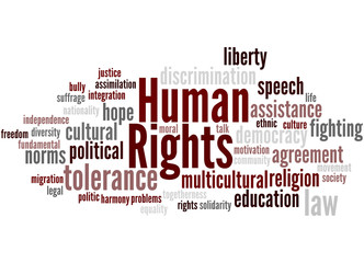 Obraz premium Human Rights, word cloud concept 4