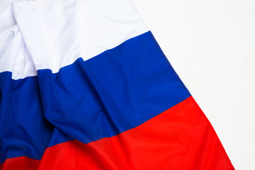close up shot of wavy flag of Russia