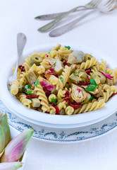 Mediterranean Corkscrew Pasta Salad with Artichokes and Sun-Dried Tomatoes