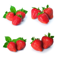 Obraz na płótnie Canvas set from strawberry berries. isolated on white