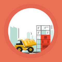 icon of under construction , editable graphic, industrial transport machine concept