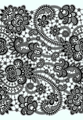 Black Lace Seamless Pattern.