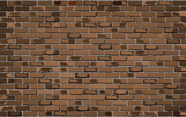 Brown brick wall - Illustration, 
Shades of brown brick wall vector, 
Seamless realistic Light And Dark brown colour brick wall, 
Abstract grunge vector illustration