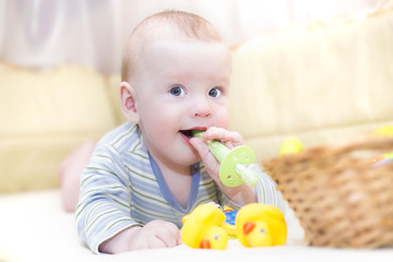 Baby with naughty look