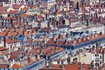 Obraz premium Roofs of Old Town in Lyon
