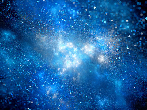 Blue nebula with particles