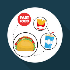 Flat illustration about fast food design 