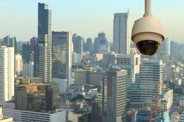 CCTV with Blurring City in background..