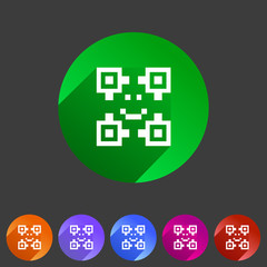 Qr code icon flat web sign symbol logo label