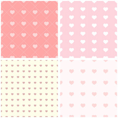 Seamless pattern with paper hearts.