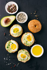 Sandwich with avocado and eggs