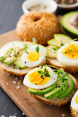 Sandwich with avocado and eggs