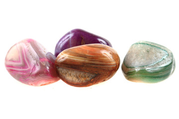 color agate collection isolated