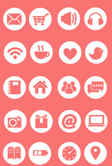 Cute icon set, pink icon set vector