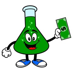 Chemistry Flask with a Dollar