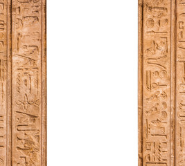 old egypt hieroglyphs carved on the stone