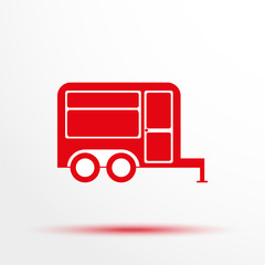 House on wheels. Vector icon.