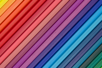 colorful color background, row of color pencils macro
