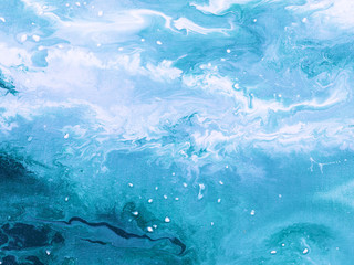 Blue abstract hand painted background