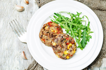 green lentils corn pepper fritters