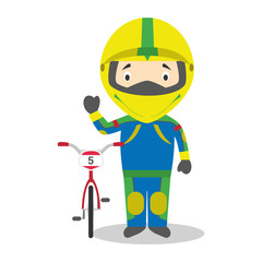 Sports cartoon vector illustrations: BMX Cycling