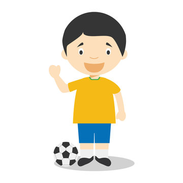 Sports cartoon vector illustrations: Football