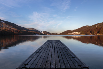 Obraz premium Fuschlsee in the Salzkammergut, Austria, 2016