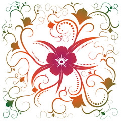 Beautiful floral illustration with swirls