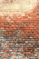 old wall with red bricks