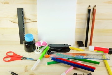 The image of school stationery