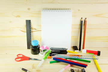 The image of school stationery
